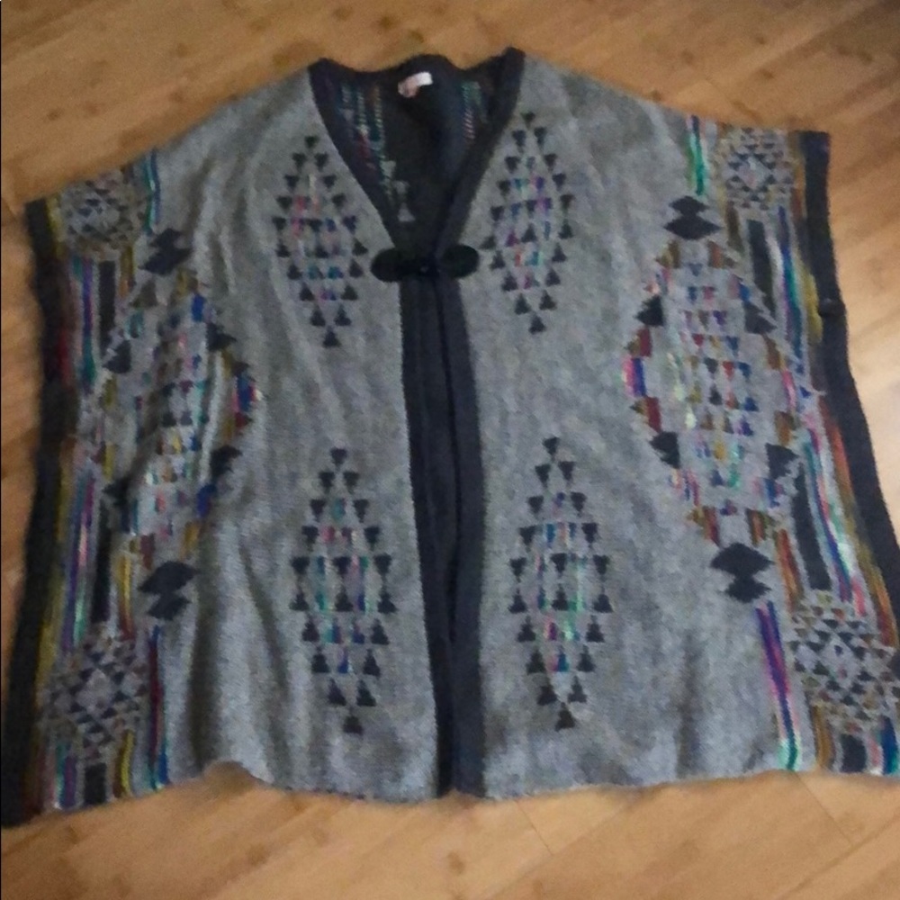 Colorful Winter Ruanna Cape Poncho